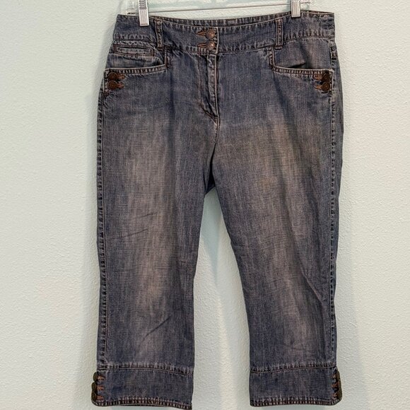 Jodhpur Blue Denim European Capri Pants Size European 42, US Large - Picture 1 of 12